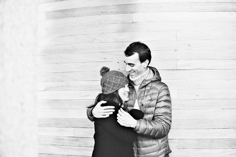 winter engagement photos in portland, maine