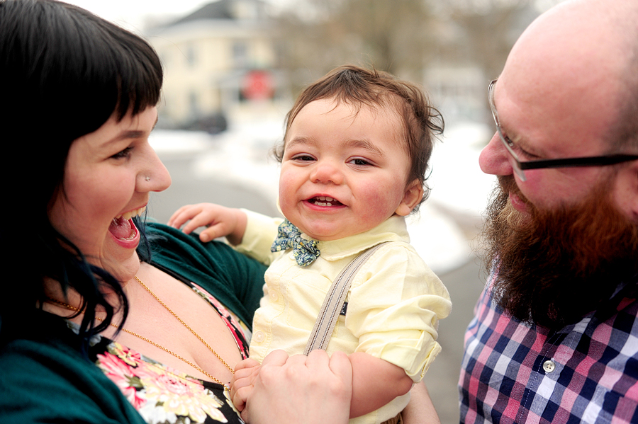 winter family session in portland, maine