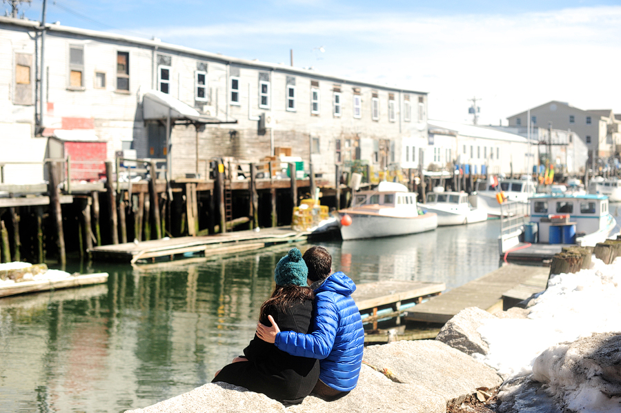 portland waterfront engagement photos