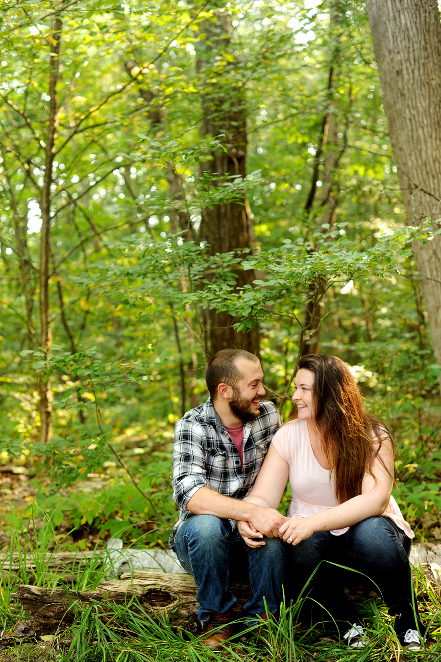 engagement photos in baxter woods