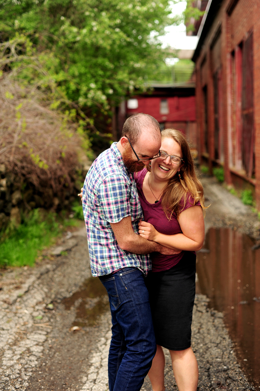 casual portland, maine engagement photos