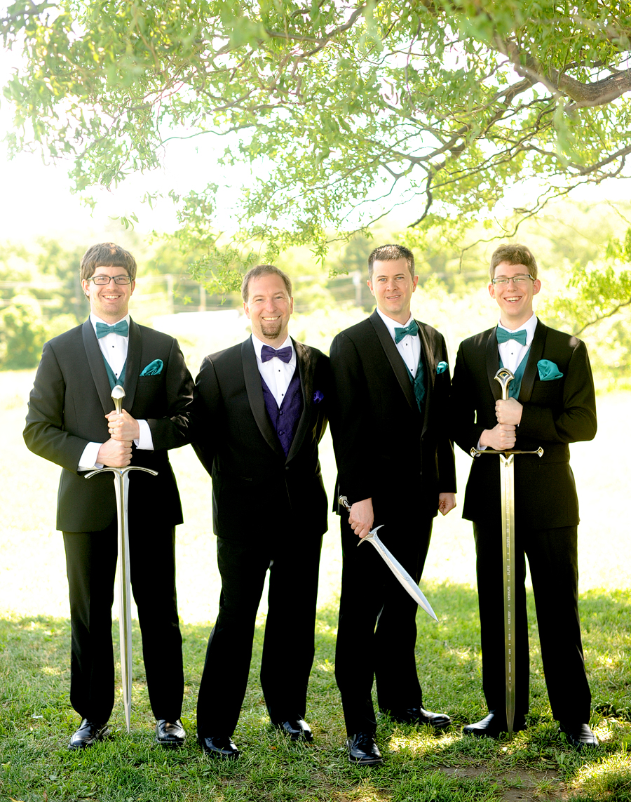 groomsmen with swords
