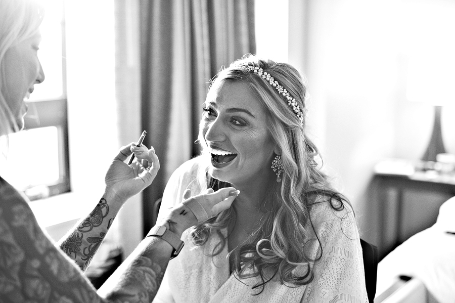 bride getting ready at westin harborview