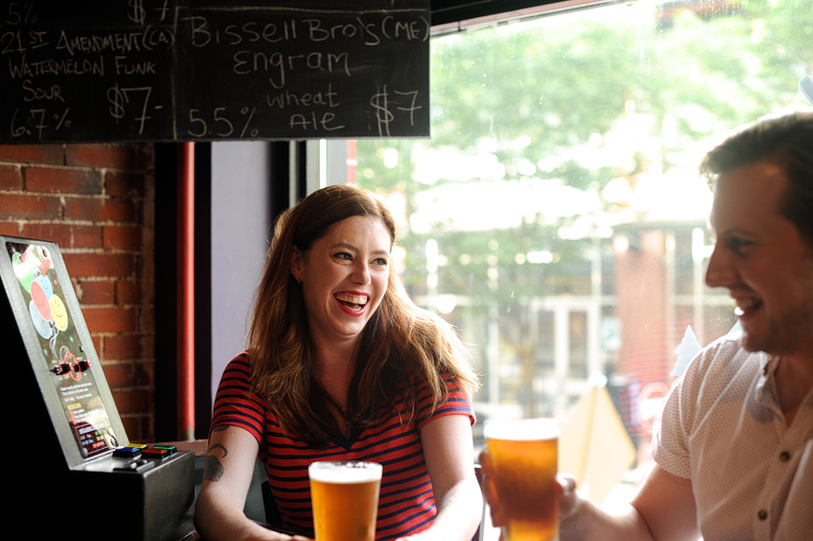 beer lovers engagement photos