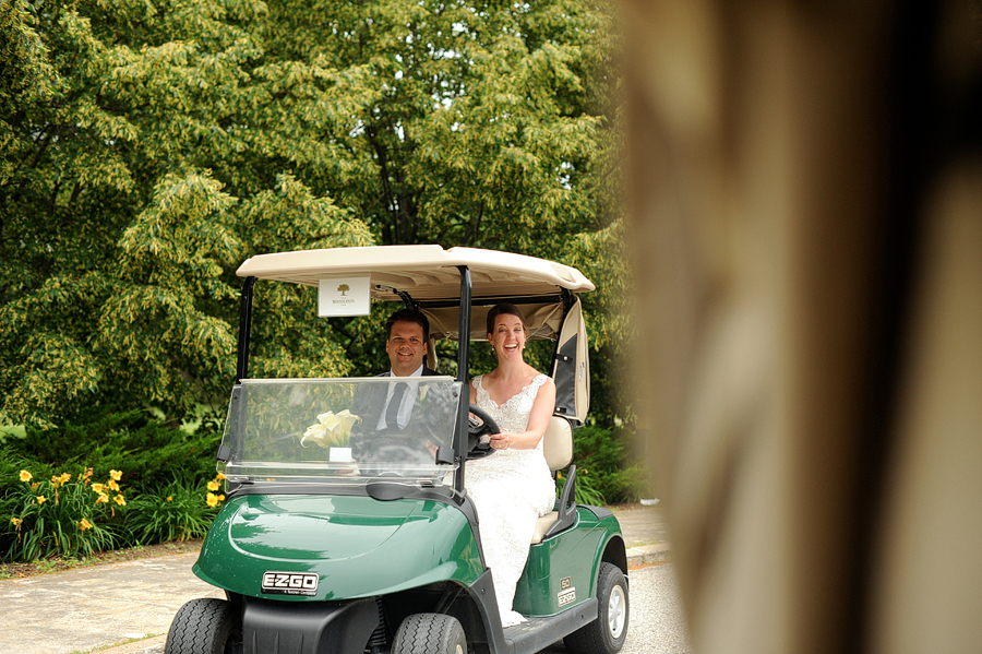 couple in golf cart