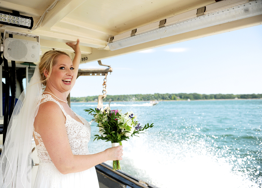 maine wedding on a boat