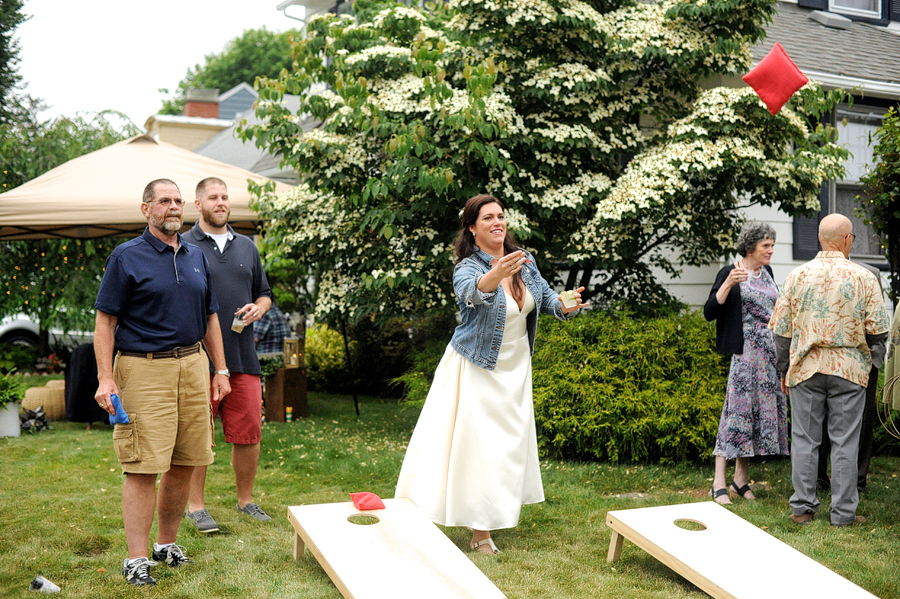 casual backyard wedding in rhode island