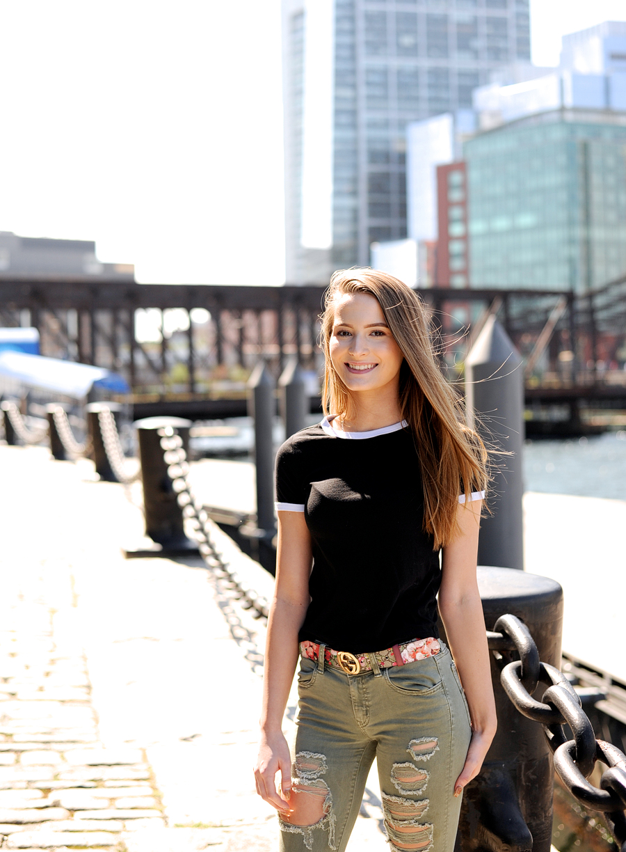 boston harborwalk senior photos