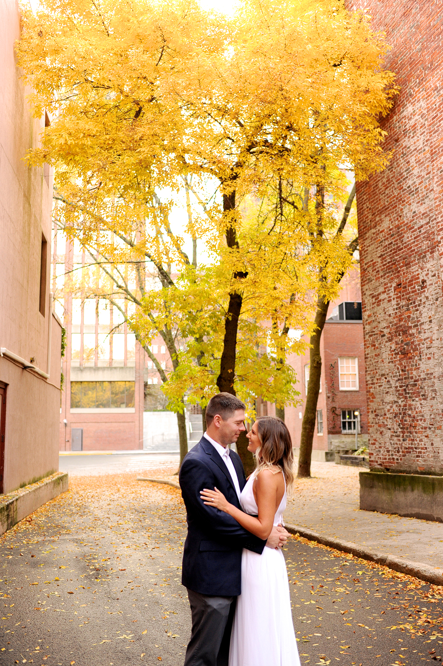 fall engagement photos in portland maine