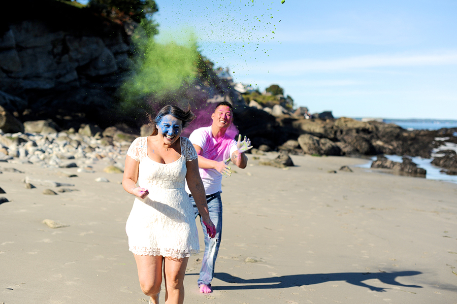 colored powder engagement photos