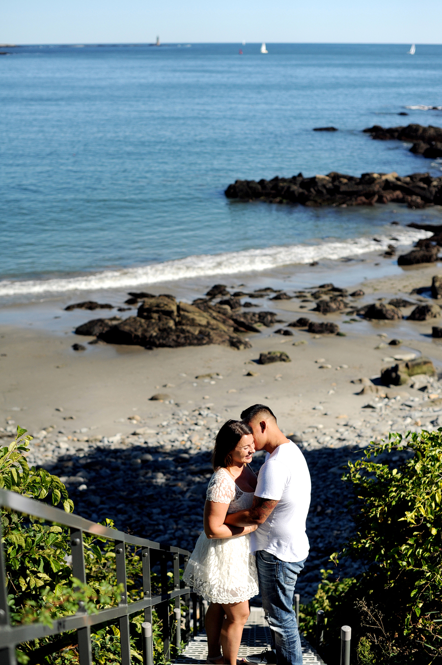 cliff house beach engagement photos