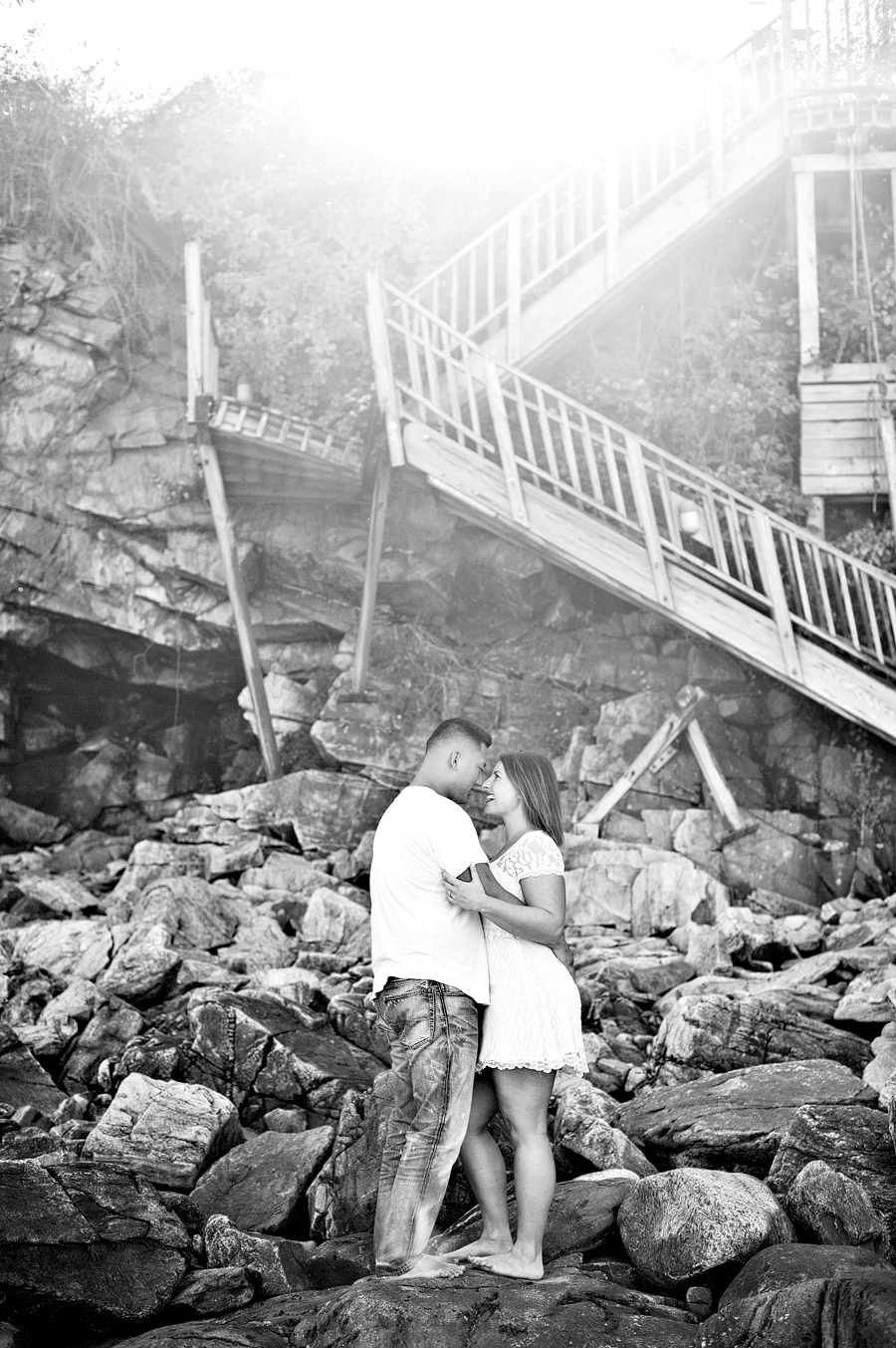 cliff house beach engagement photos