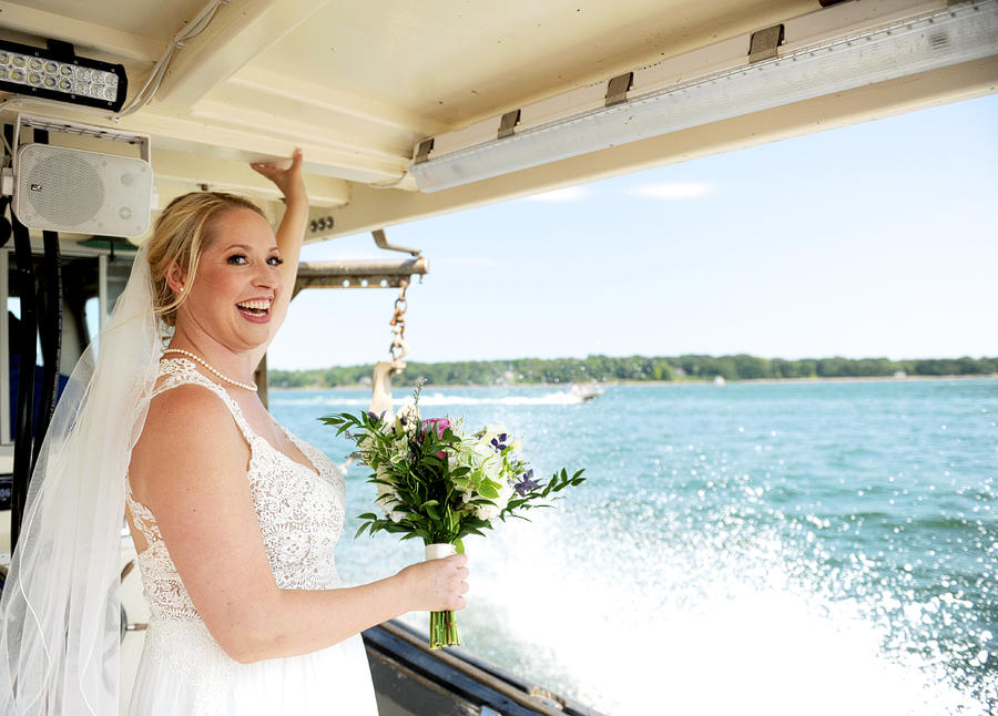 lobster boat wedding maine