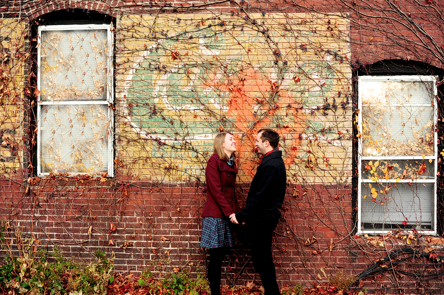 early winter engagement photos in portland, maine