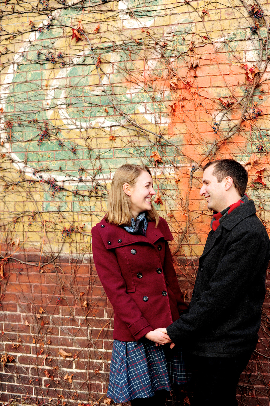 early winter engagement photos in portland, maine