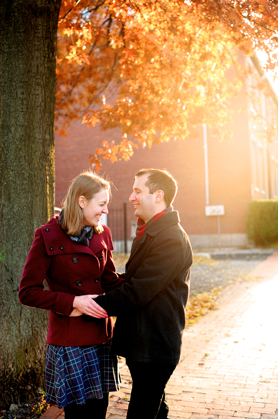 early winter engagement photos in portland, maine