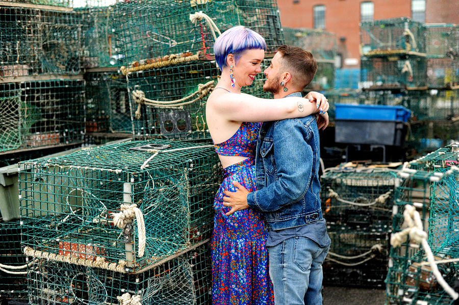 maine waterfront engagement photos