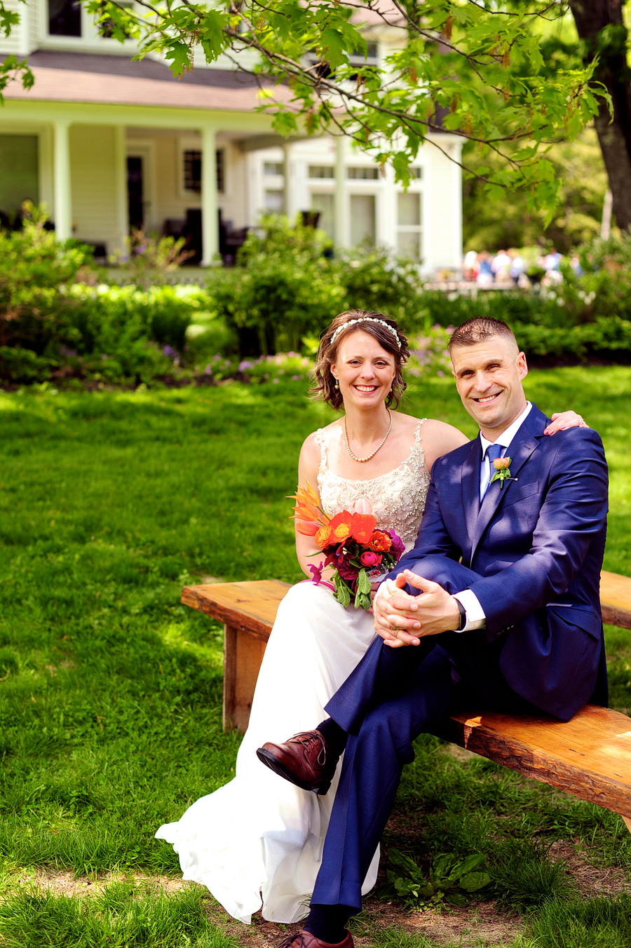 wedding at a barn in dayton, maine