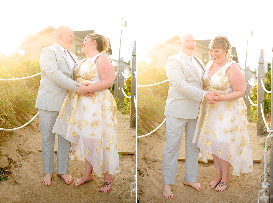 sunset engagement at old orchard beach