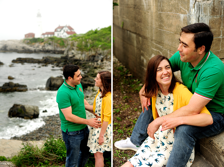 cape elizabeth maine engagement photos