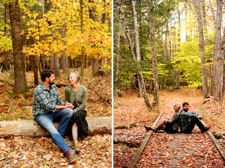 woodsy engagement photos in maine
