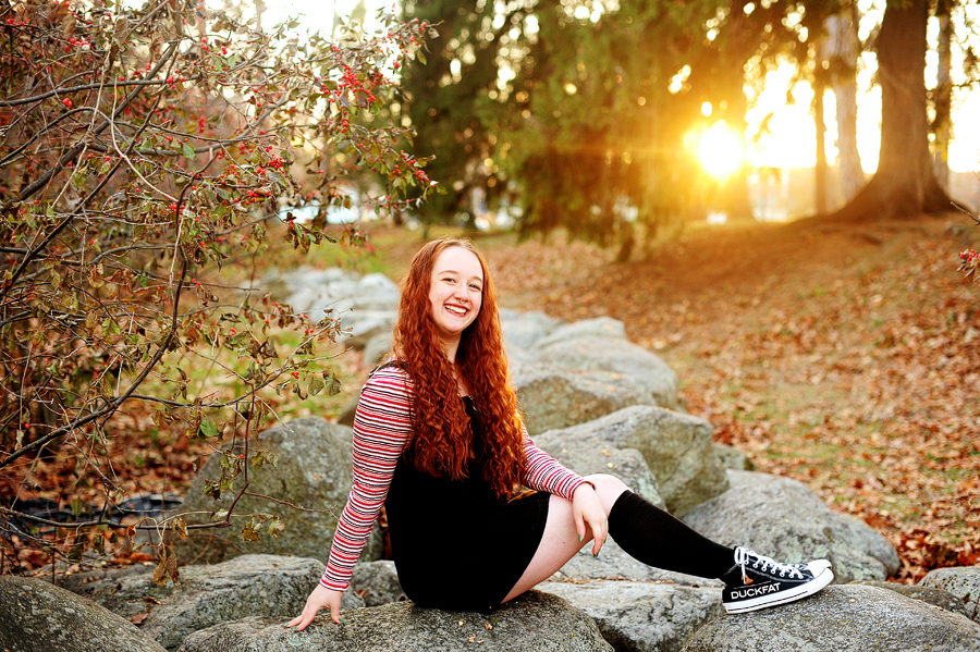 deering oaks park senior session