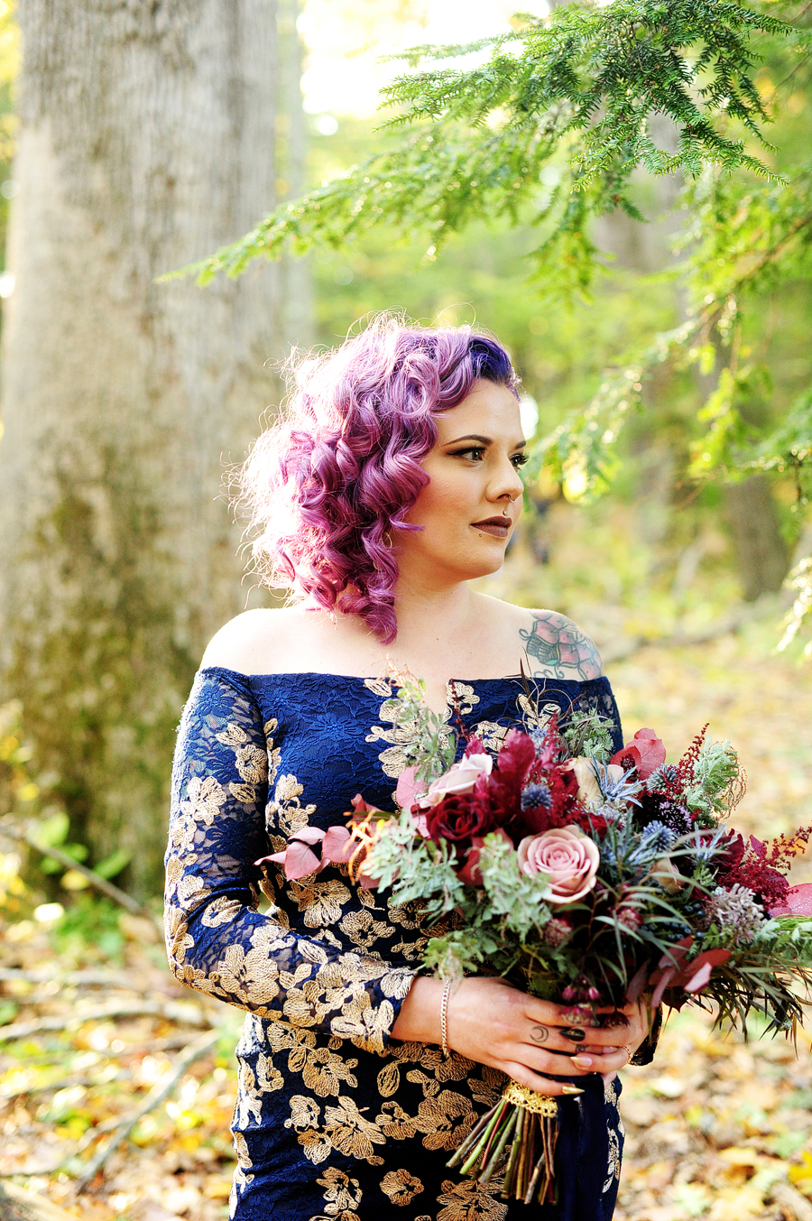 bride with purple hair