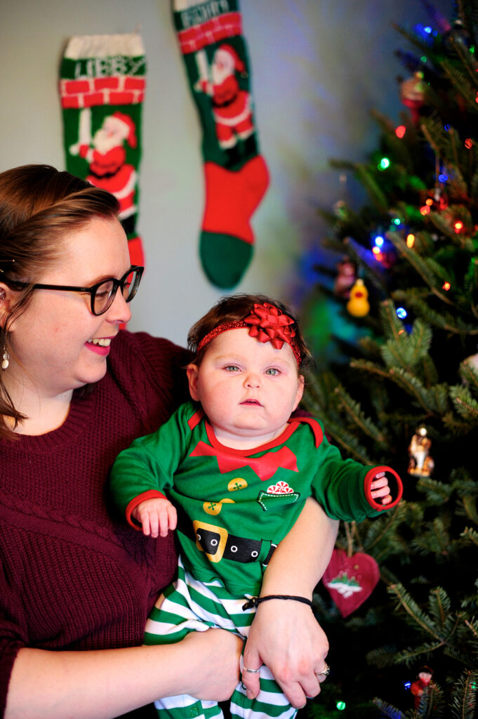 christmas tree family photos in portland, maine